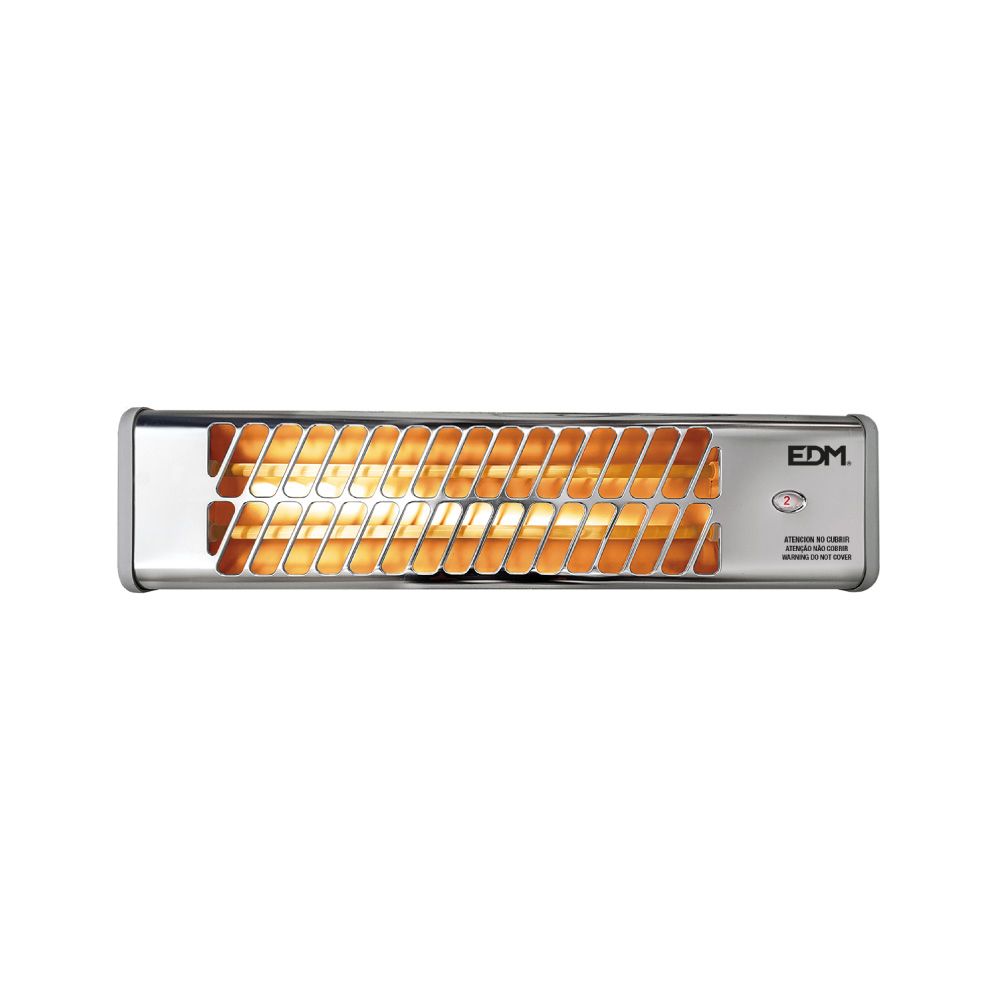 ESTUFA DE CUARZO ORIENTABLE 600 / 1200 W MODELO CROMO, 53,5 x 6 x 13,5 cm
