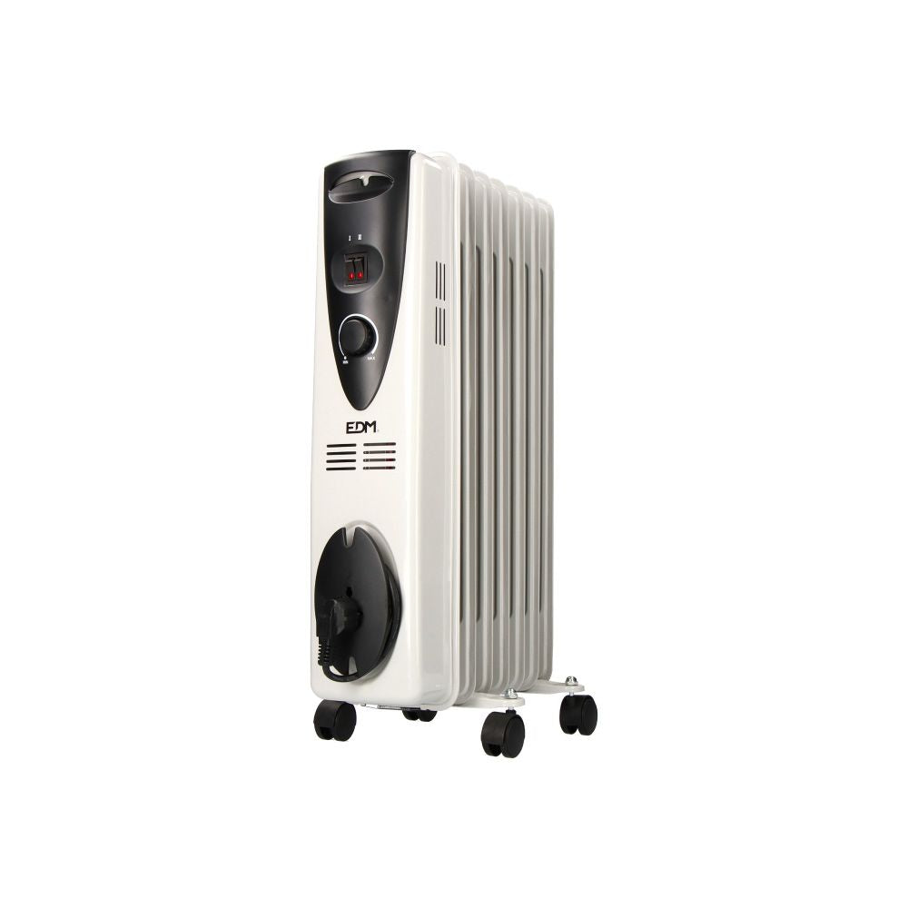 RADIADOR DE ACEITE 1500 W CON 7 ELEMENTOS, 37 x 16,5 x 73 cm
