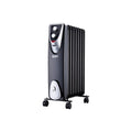 RADIADOR SIN ACEITE 500 / 1000 / 1500 W CON 8 ELEMENTOS, MODELO BLACK EDITION, 46 x 24 x 64 cm