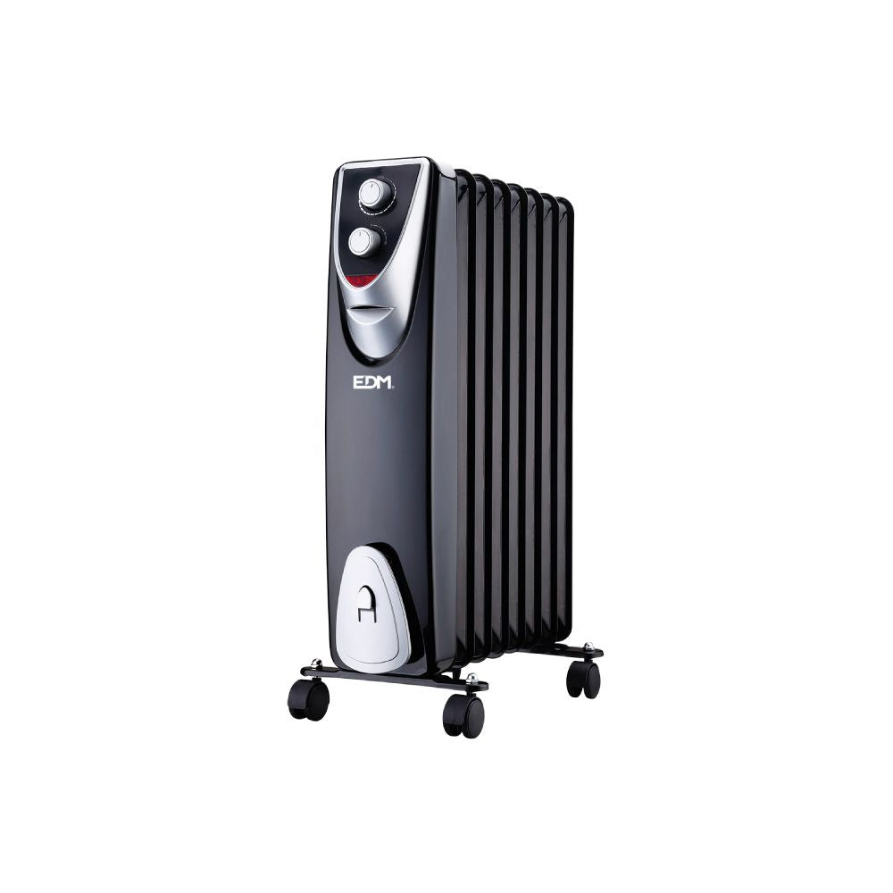 RADIADOR SIN ACEITE 500 / 1000 / 1500 W CON 8 ELEMENTOS, MODELO BLACK EDITION, 46 x 24 x 64 cm