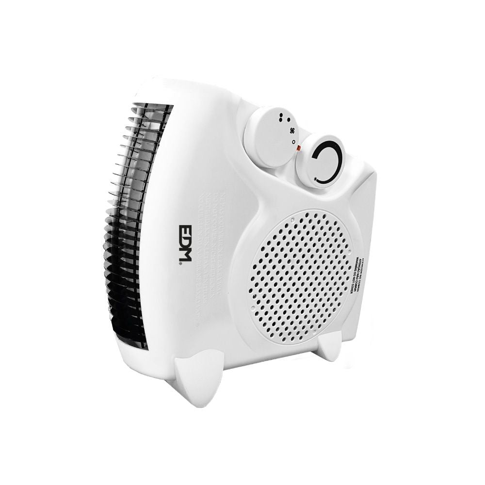 CALEFACTOR COMPACTO 2 EN 1 VERTICAL/HORIZONTAL 1.000 - 2.000 W BLANCO, 25 x 25 x 12,5 cm
