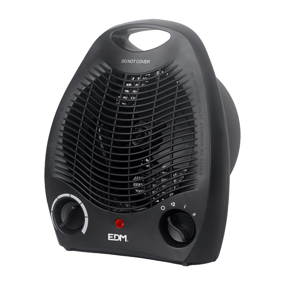 CALEFACTOR COMPACTO 1000 - 2000 W NEGRO, 21 x 12,5 x 27 cm