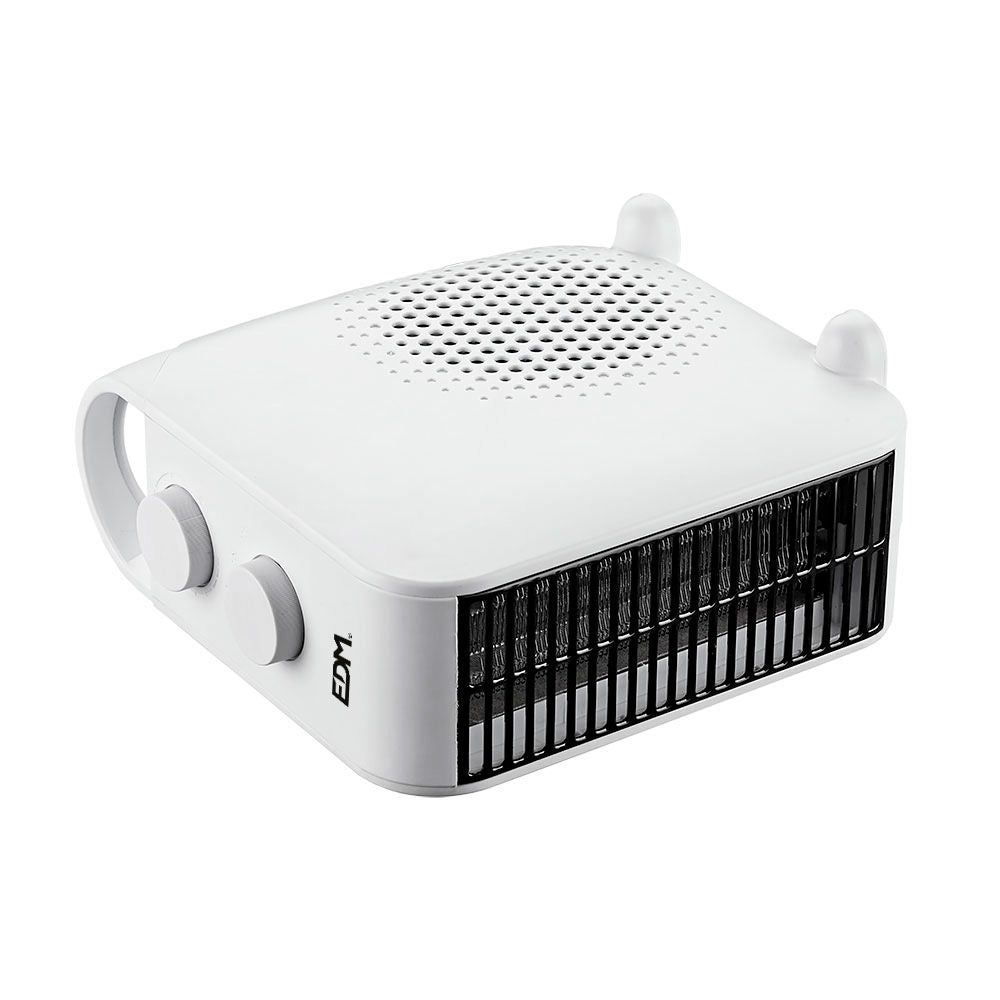 CALEFACTOR COMPACTO VERTICAL/HORIZONTAL 1.000 - 2.000 W BLANCO, 22,3 x 12 x 22,6 cm