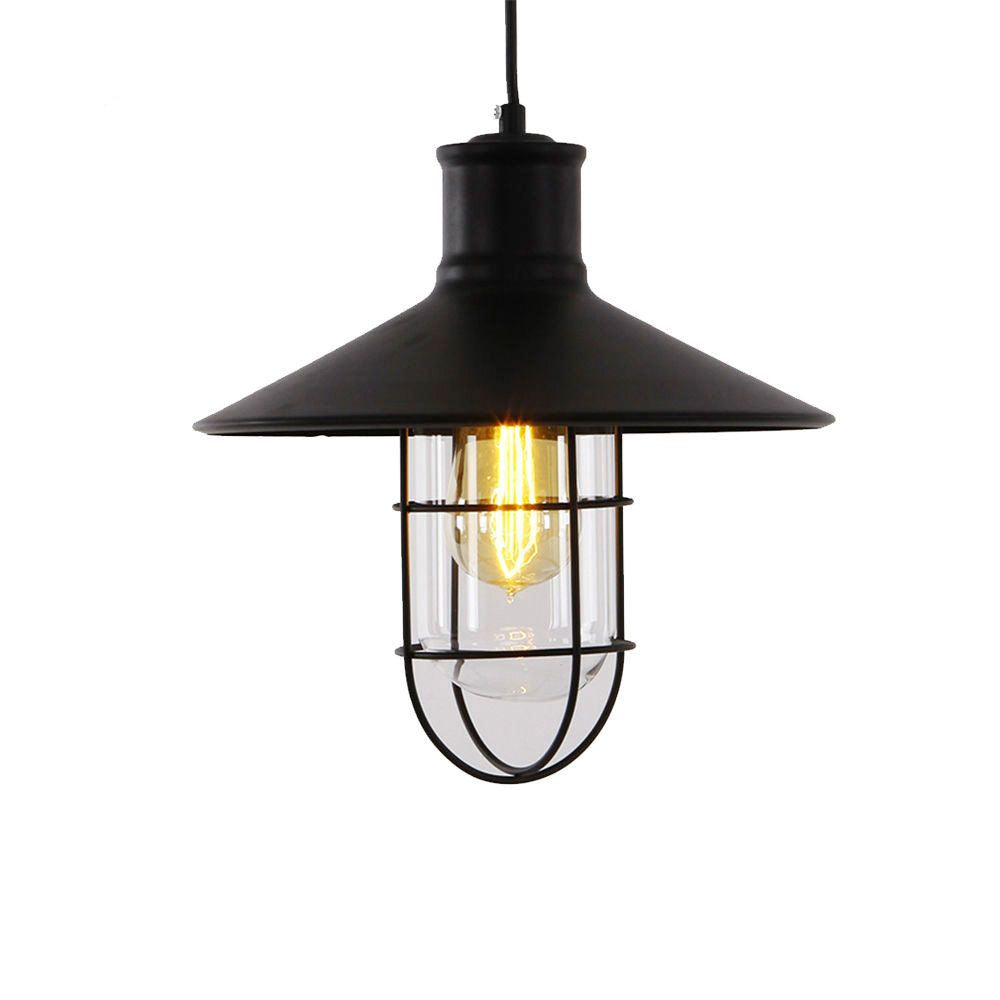 Lámpara techo vintage negra E27 Ø27cm