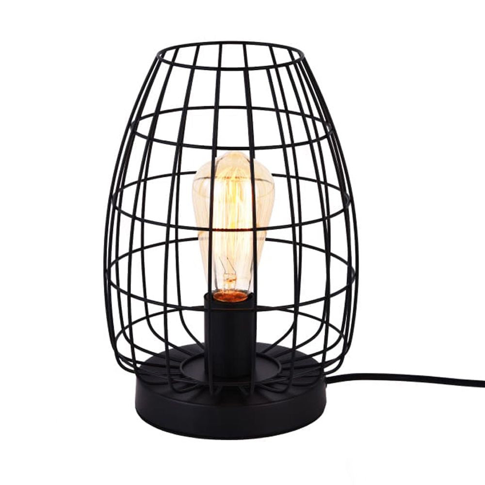 Lámpara de mesa metálica negra E27