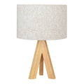 LÁMPARA MESA E27 MADERA Y TELA (BOMBILLA NO INCLUIDA), Ø25 x 37 cm