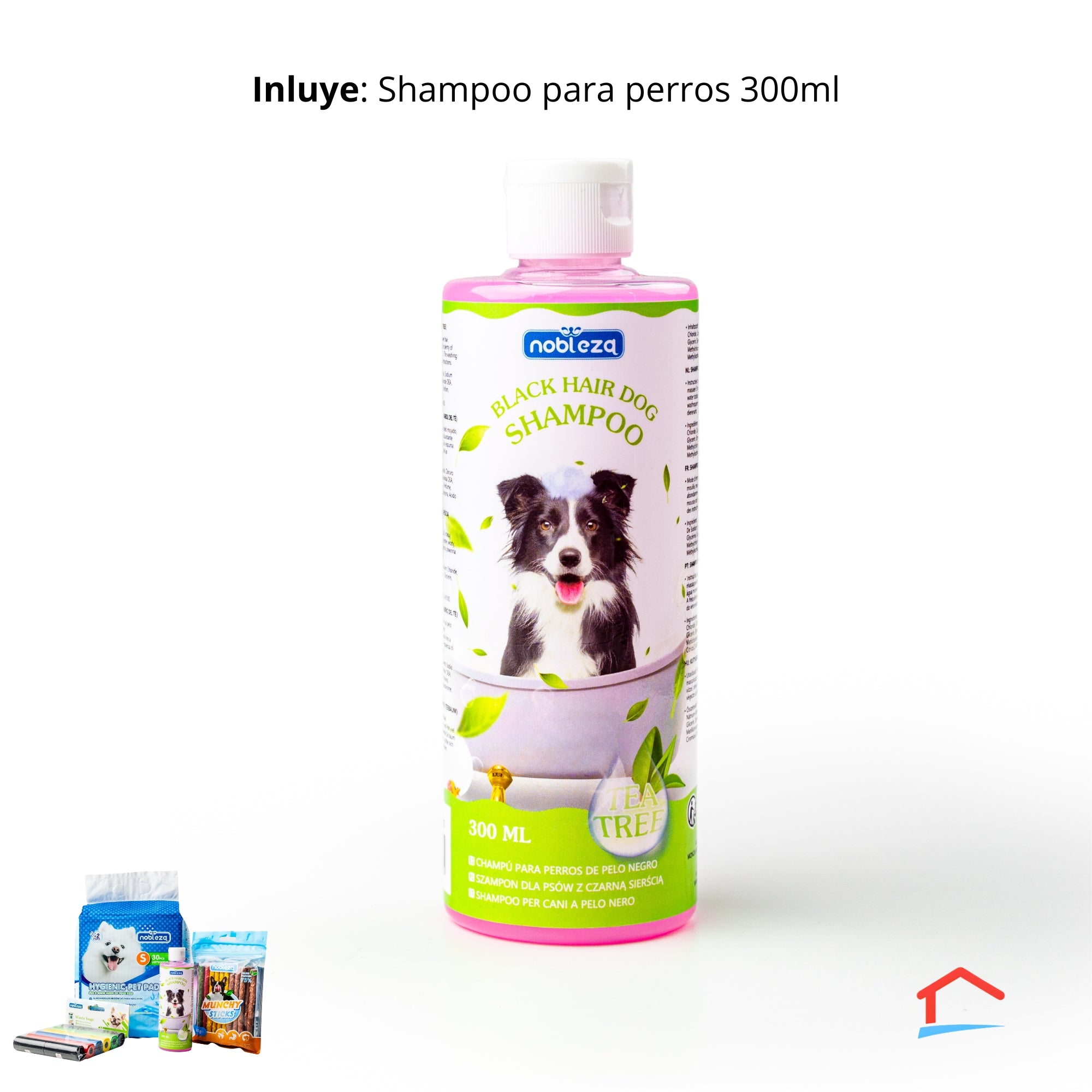 Kit para perros - Empapadores, sticks de proteina, shampoo y bolsas recoge escrementos