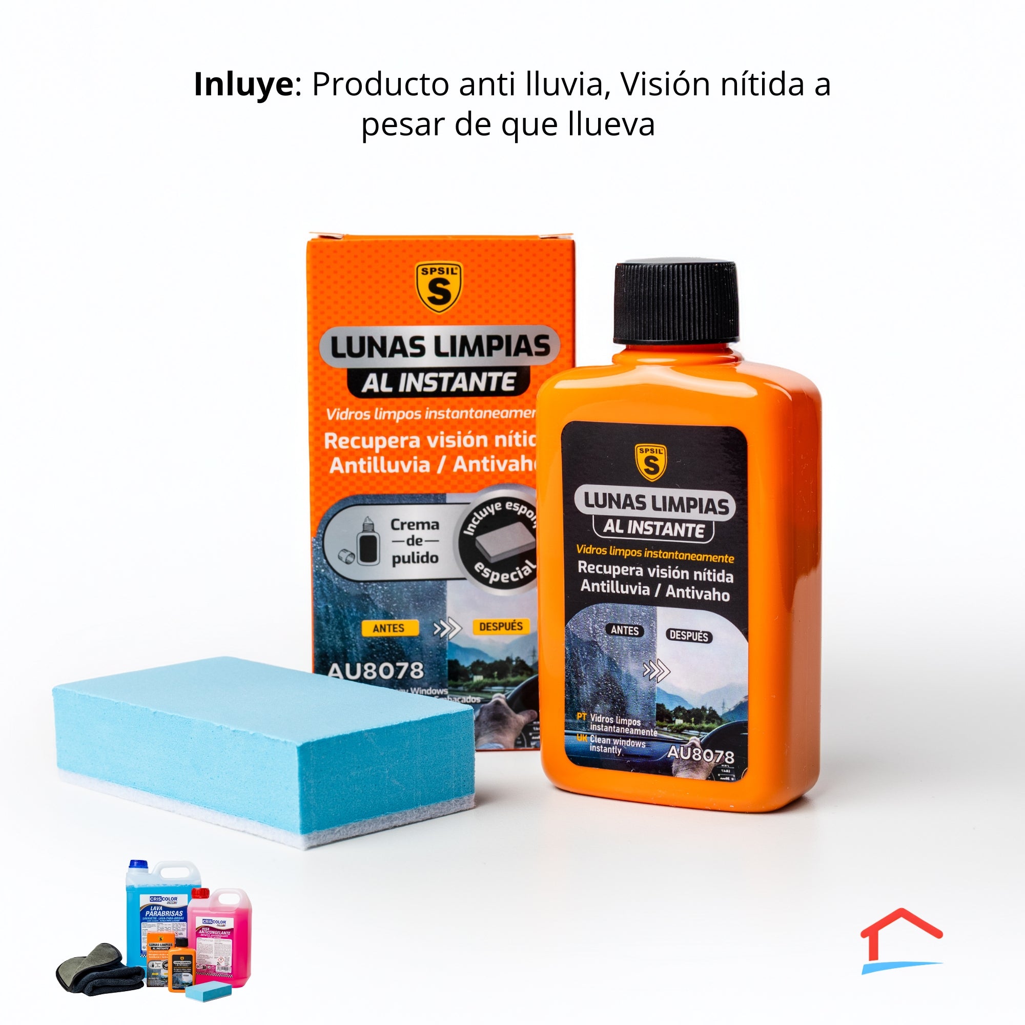 Kit Visibilidad Total- Lavaparabrisas, valleta, anticongelante y crema de pulido