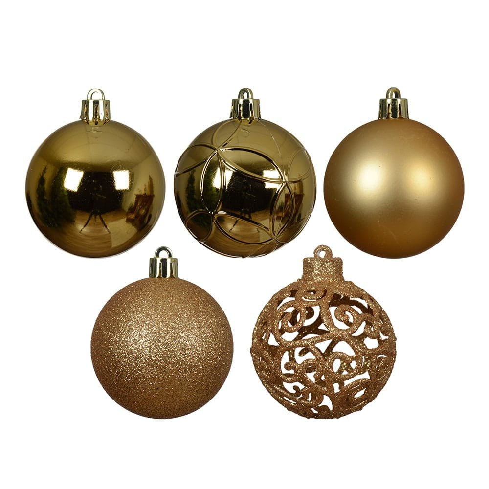 Bolas de Navidad doradas · Ø6 cm · Caja de 35