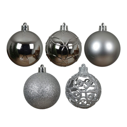Bolas de Navidad plateadas · Ø6 cm · Caja de 35