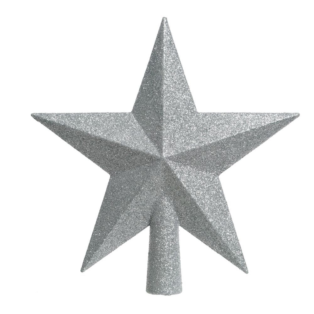 Estrella plateada para árbol de Navidad · 19 cm
