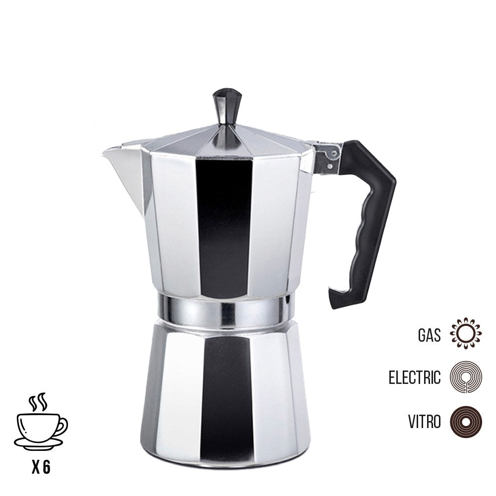 CAFETERA DE ALUMINIO 6 TAZAS